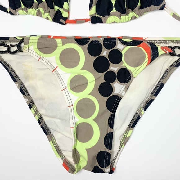 L*Space | Circle Pattern Triangle Bikini & Bottom w/ Dark Gray Hardware - XS/S - Picture 4 of 7